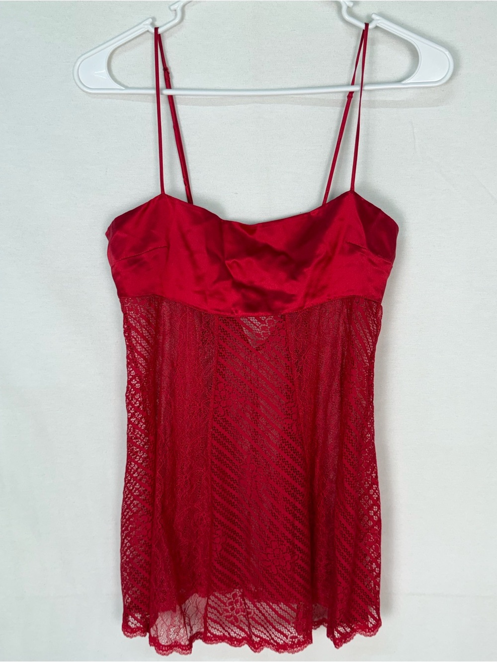 Victoria's Secret Red Silk & Lace Camisole